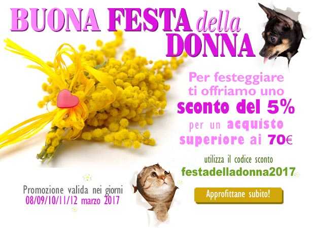 Festa Della Donna Buono Sconto Del 5% Su Alimenti Ed Accessori Per Cani E Gatti