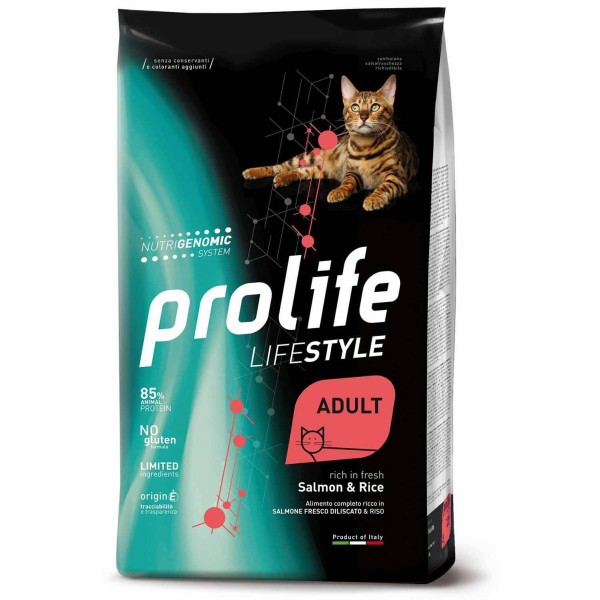 Prolife Gatto Life Style Adult Salmone & Riso 7 kg (GRATIS SPEDIZIONE)