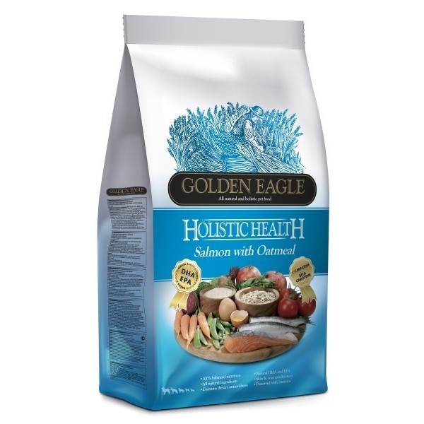 Crocchette Golden Eagle Salmone Adult 12 Kg Sacco con piccolo foro