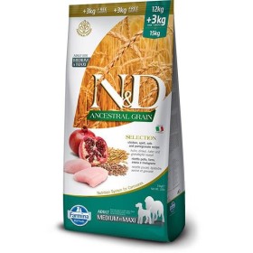 Farmina N&D Ancestral Cereals Pollo e Melograno Selection Adult Medium & Maxi 12Kg+3Kg (GRATIS SPEDIZIONE)