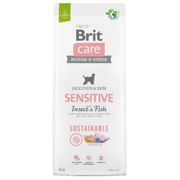 Crocchette Brit Care Digestion & Skin Sustainable Sensitive Insetti e Pesce 12 Kg