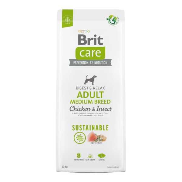 Crocchette Brit Care Sustainable Adult Medium Pollo e Insetti 12 Kg