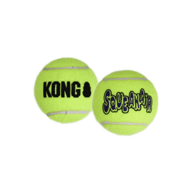 particolare di una pallina da tennis per cani di piccola taglia Kong - confezione da 3 pezzi
