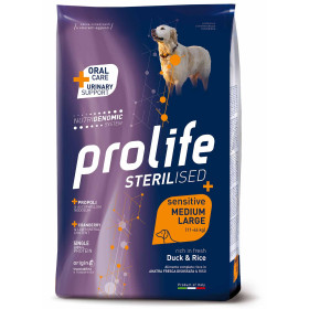 Prolife Adult Sterilised Sensitive Anatra & Riso Medium/Large 10 Kg  (GRATIS SPEDIZIONE)