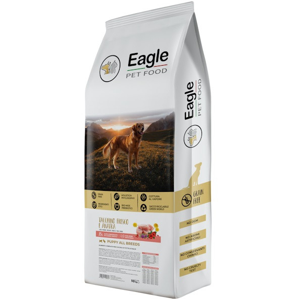 Crocchette Eagle Pet Food Puppy All Breeds Tacchino Fresco e Anatra 10 Kg (GRATIS SPEDIZIONE)