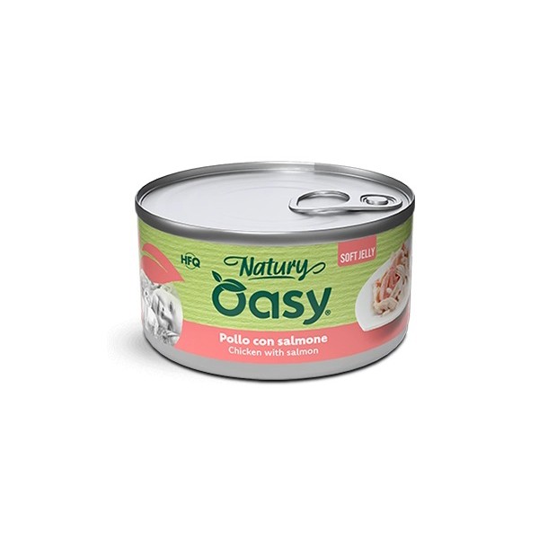 Cibo umido per gatto Oasy al Pollo con salmone 150 gr.