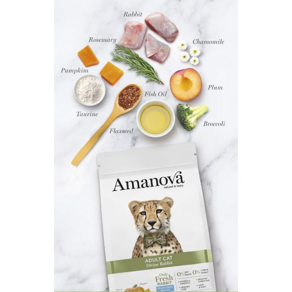 Crocchette Amanova gatto Adult Divine Coniglio 4 kg (GRATIS SPEDIZIONE)