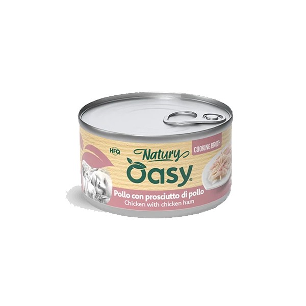 Cibo umido per gatto Oasy al Pollo con Prosciutto di Pollo 150 gr.