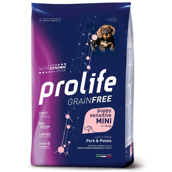 Prolife Grain Free Puppy Sensitive Mini Maiale e Patate 7 Kg (GRATIS SPEDIZIONE)
