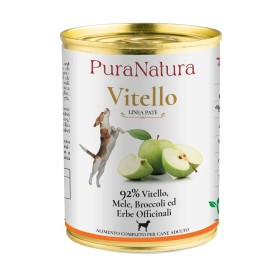 Cibo umido per cani Vitello e Mele Pura Natura 400 gr