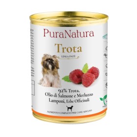 Cibo umido per cani Trota e Lamponi Pura Natura 400 gr