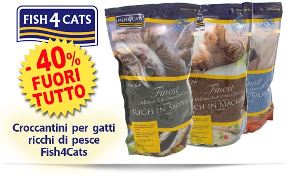 FUORI TUTTO sui croccantini per gatti Fish4Cats sconto 40%