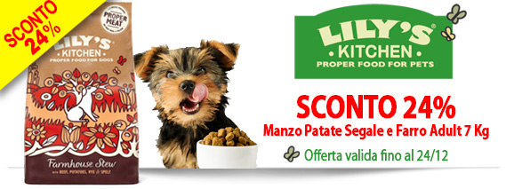 Lily's Kitchen Manzo Patate Segale e Farro Adult 7 Kg SCONTO 24% fino al 24/12/2024