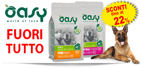 FUORI TUTTO su tutte le crocchette Oasy Cane - SCONTI fino al 22%