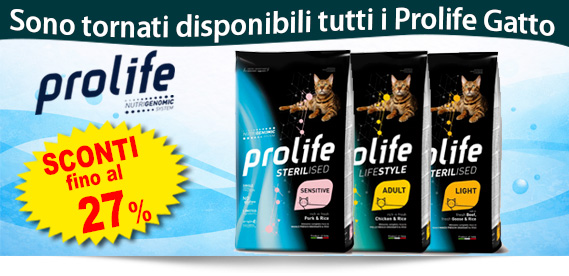 Tornati disponibili tutti i Prolife Gatto con SCONTI fino al 27%