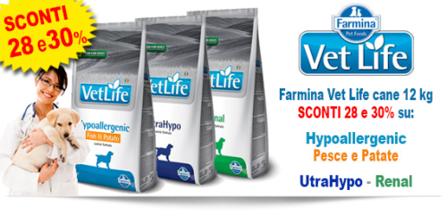 Croccantini Farmina Tropical per gatto e Farmina Vet Life per cane