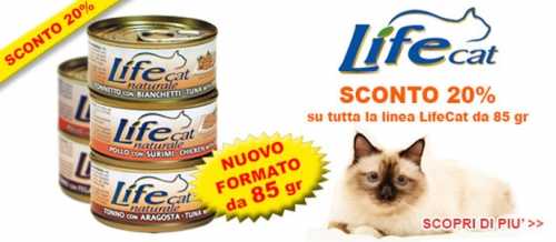 Novità cibo umido per gatti Lifecat da 85 gr. ed Offerta Prolife sui sacchi da 15 Kg